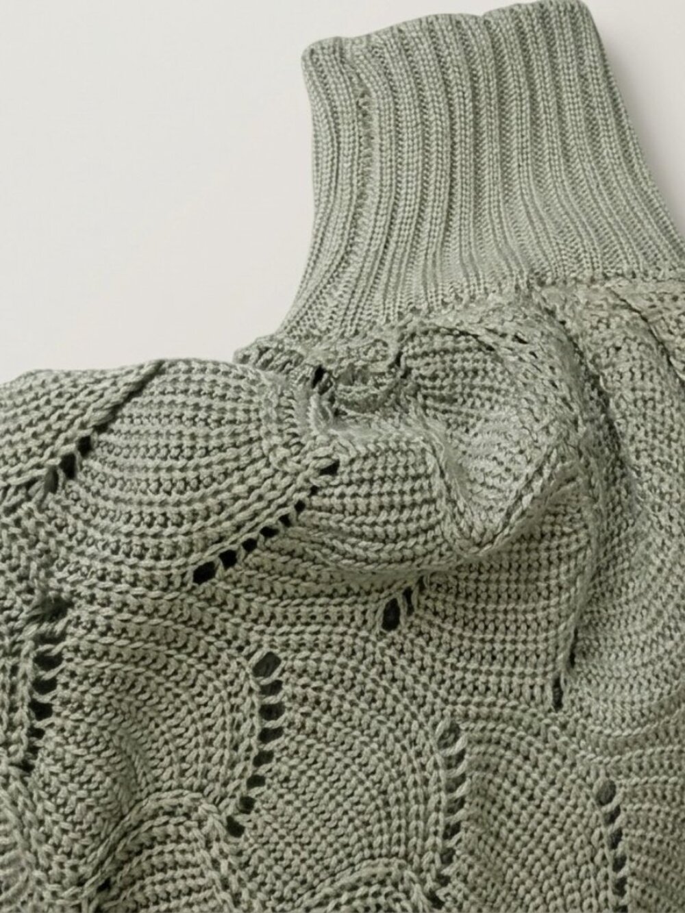 π MOON & MADISON Chunky Knit Open Front Shrug Cocoon Sweater Sage L - Picture 5 of 5